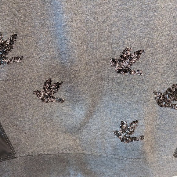 Anthropologie Leifnotes Navy Blue "Migrating Birds" Sequin Sweatshirt - Picture 7 of 11
